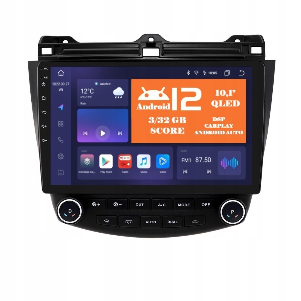 Navigační Rádio 2DIN Android Honda Accord 7 VII Dsp Carplay Lte 3/32 Gb
