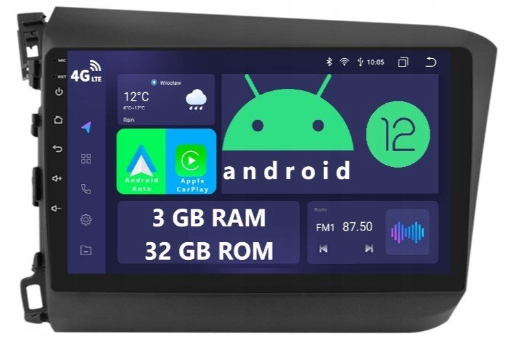 Rádio 2DIN Navigace Android Honda 9 IX 3/32 Gb Dsp Carplay Lte