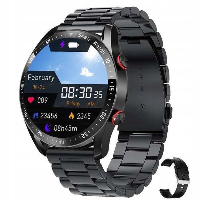 Smartwatch pánské hodinky vodotěsné Hovory Polské Menu Puls Ekg 1.28'