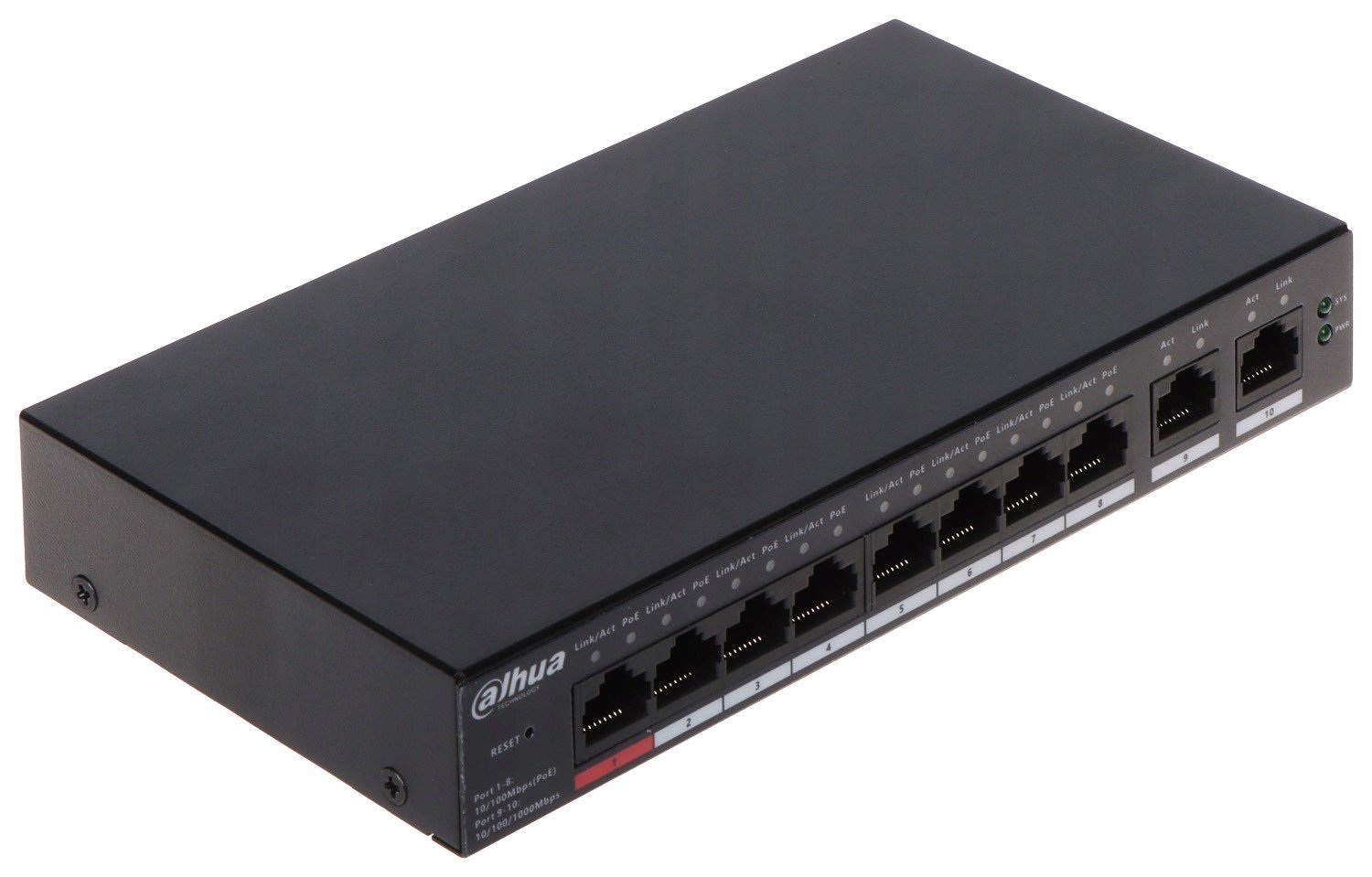 Switch Poe CS4010-8ET-110 8-PORTOVÝ Dahua
