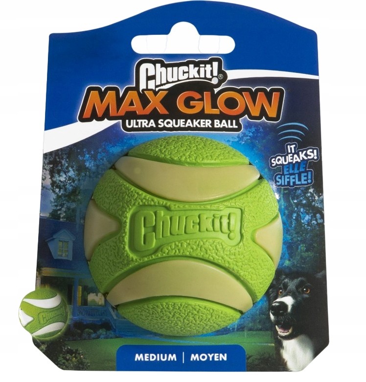 Chuckit Max Glow Squeaker Ball Svítící míček s pískátkem uvnitř pro psa