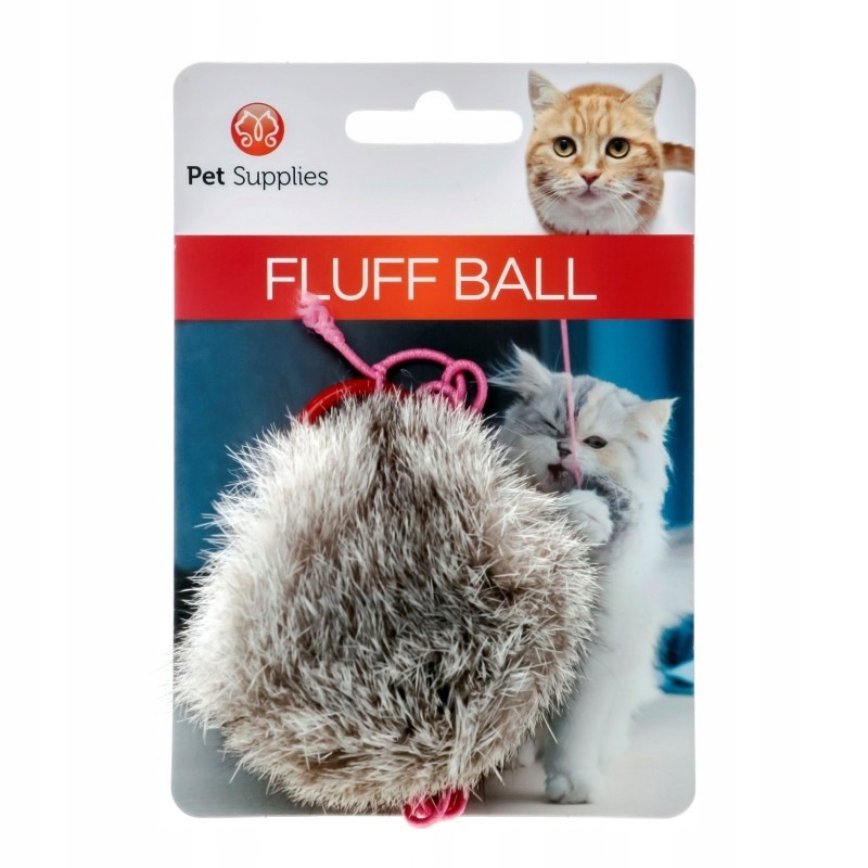 Pet Supplies Fluff ball Fuchsiový míček hračka pro kočky