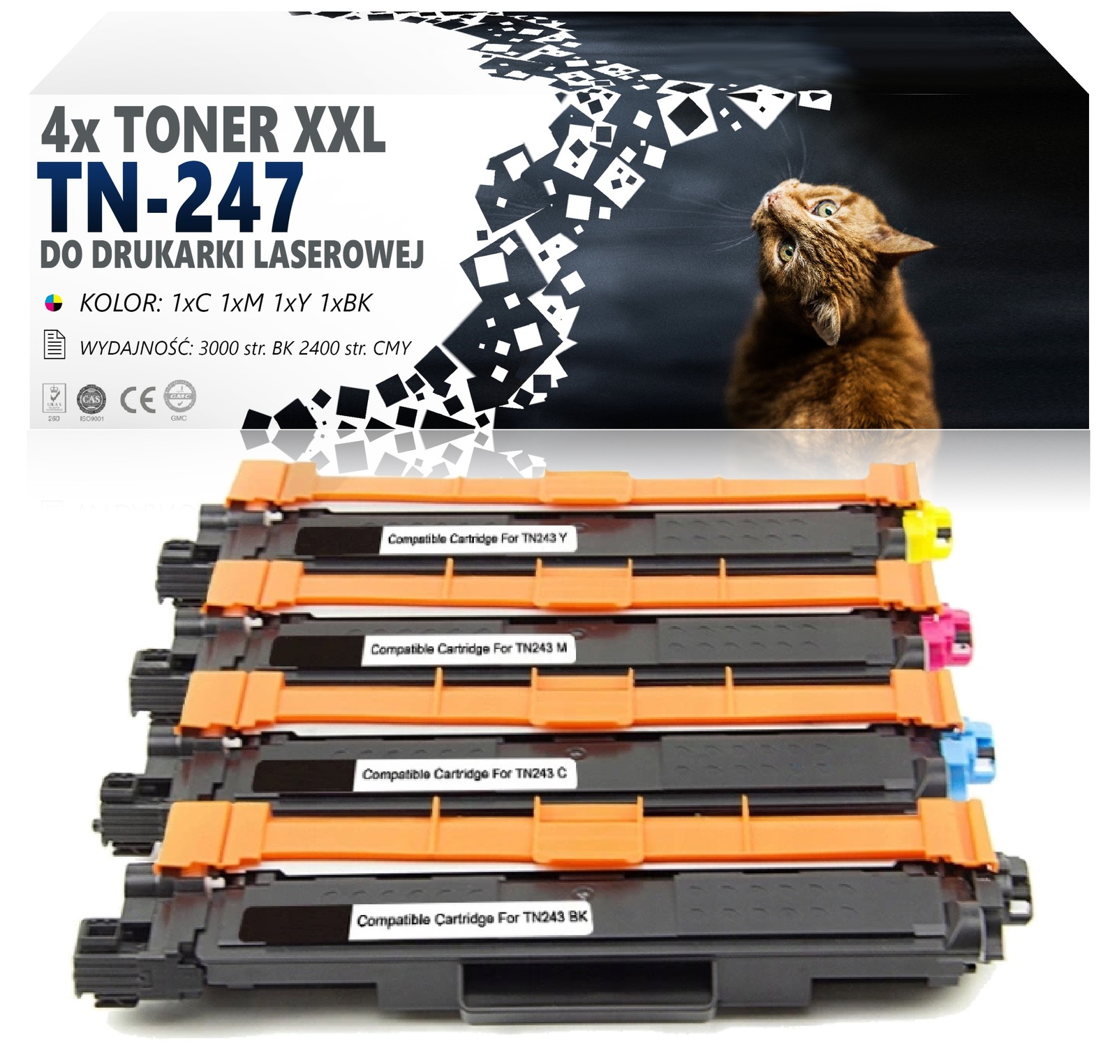 Sada 4x toner Cmyk TN243 TN247 pro L3550CDW XL