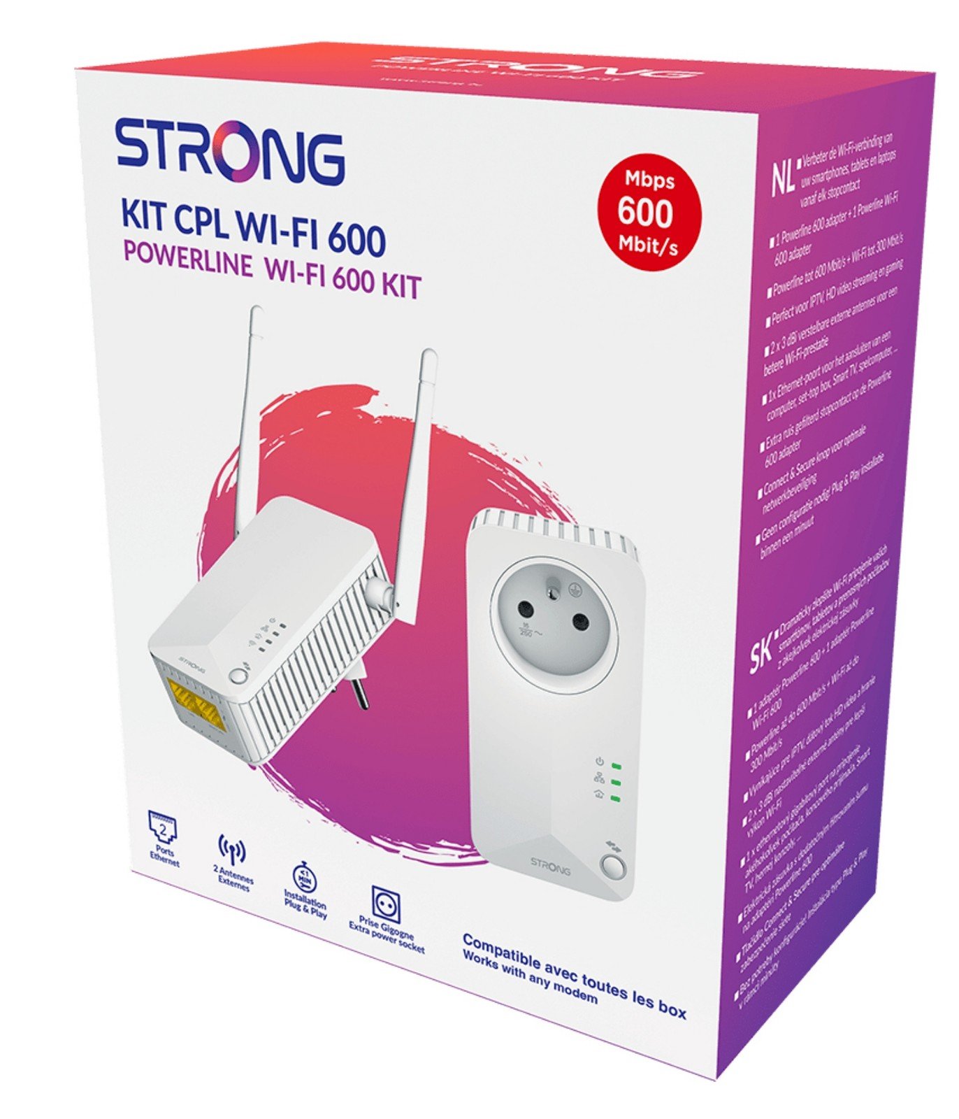 Zesilovač signálu Wi-Fi Strong 600 Kit Tp Cpl WiFi 600 až 300m dosah