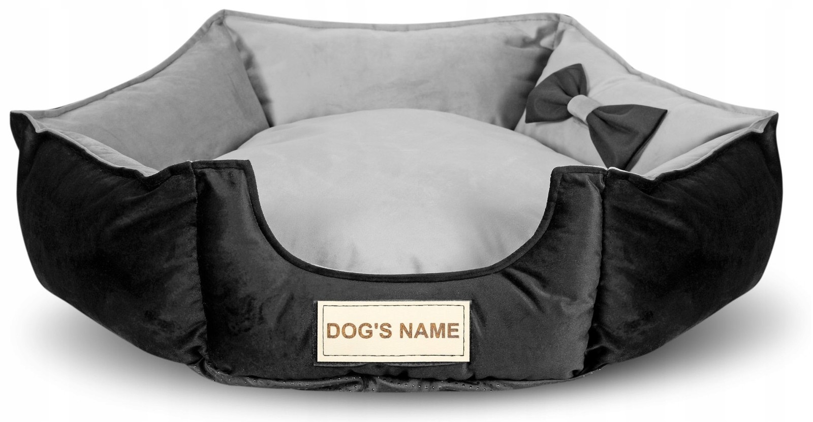 Pelíšek pro psa 70 cm personalizované Rozebíratelné antislip Welurowe šedé