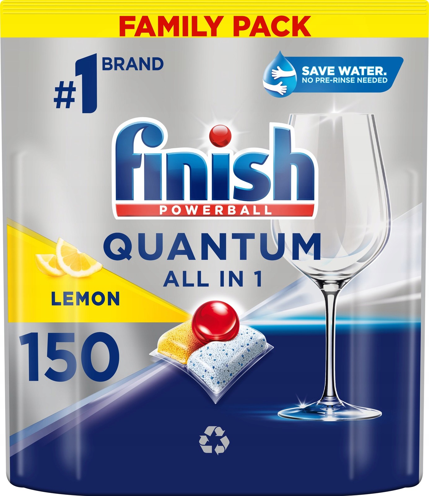 Finish Quantum 150 ks Tabletky Do Myčky Kapsle Lemon All In One