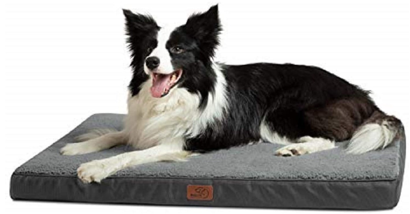 Bedsure pelíšek ortopedický pro psa odstíny šedé 91 cm x 69 cm