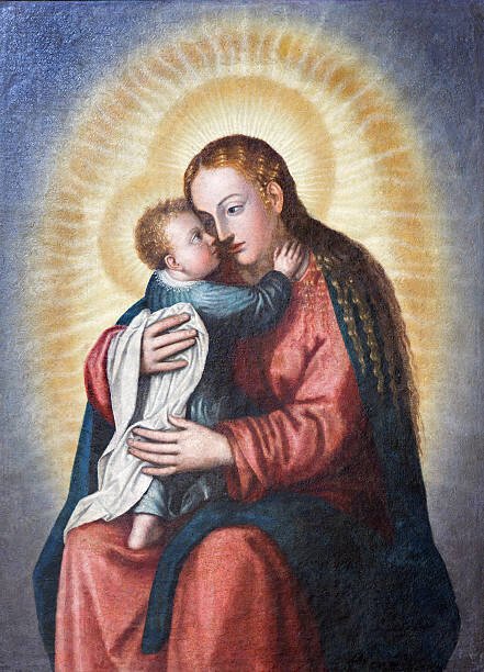 sedmak Umělecká fotografie Granada - Madonna with the child painting, sedmak, (30 x 40 cm)