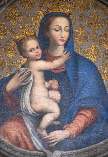 Feng Wei Photography Umělecká fotografie Virgin Mary & Baby Jesus, Salerno, Feng Wei Photography, (26.7 x 40 cm)