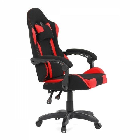 Herní křeslo, permanent contact mechanismus s polohovou aretací, černá a červená látka, plast. kříž KA-R209 RED KA-R209 RED Autronic