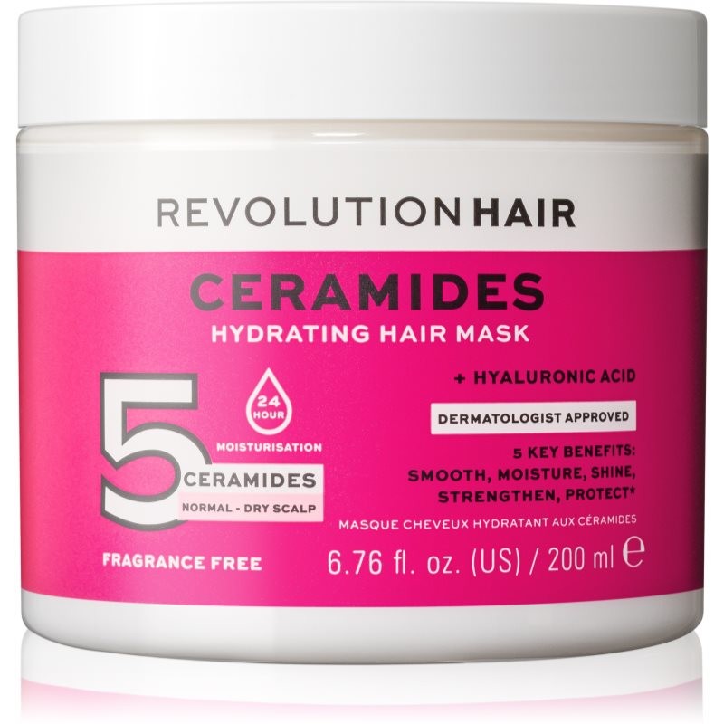Revolution Haircare 5 Ceramides + Hyaluronic Acid hydratační maska na vlasy s ceramidy 200 ml
