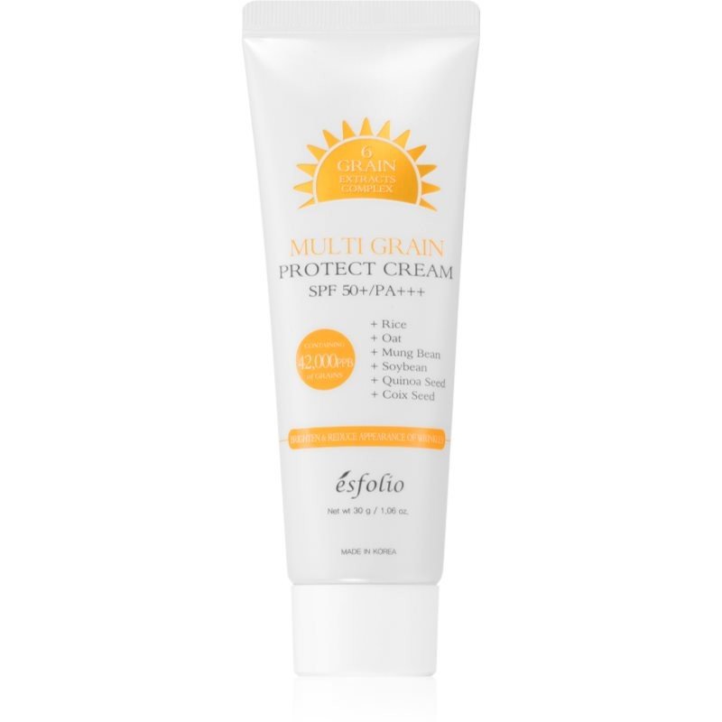 esfolio Protect Cream Multi Grain rozjasňující ochranný krém na opalovaní SPF 50+ 30 g