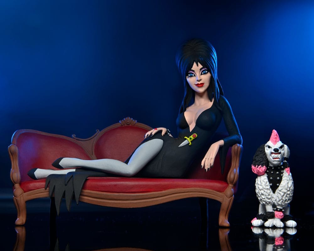 NECA | Elvira Mistress of the Dark - sběratelská figurka Toony Terrors Elvira on Couch 15 cm