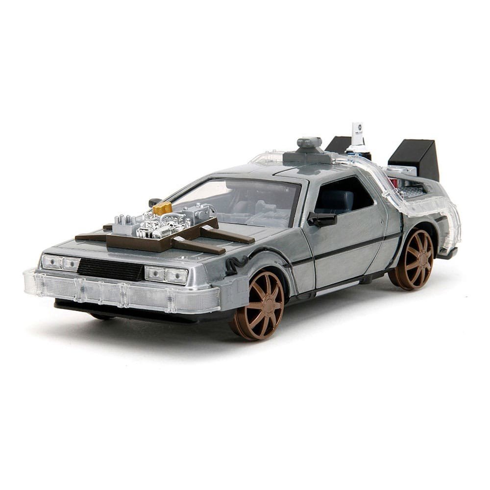 Jada Toys | Back to the Future III - Hollywood Rides Diecast Model 1/24 DeLorean (Railroad) Time Machine