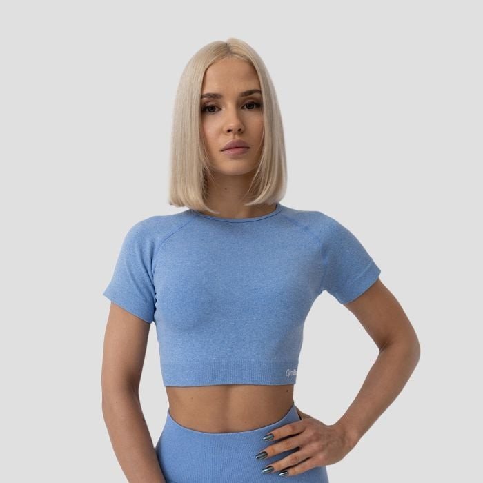 Dámské tričko FLO Crop Top Blue XL - GymBeam