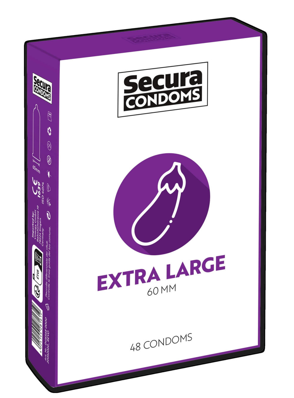 Secura Padlijanan - extra velký kondom - 60mm (48ks)