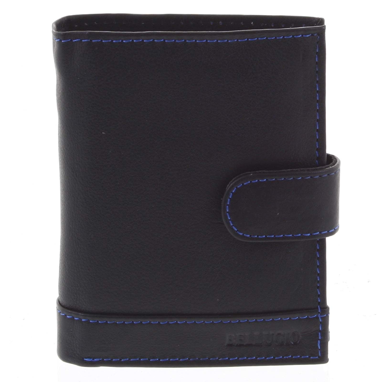 Pánská kožená peněženka černo modrá - Bellugio Garner černá