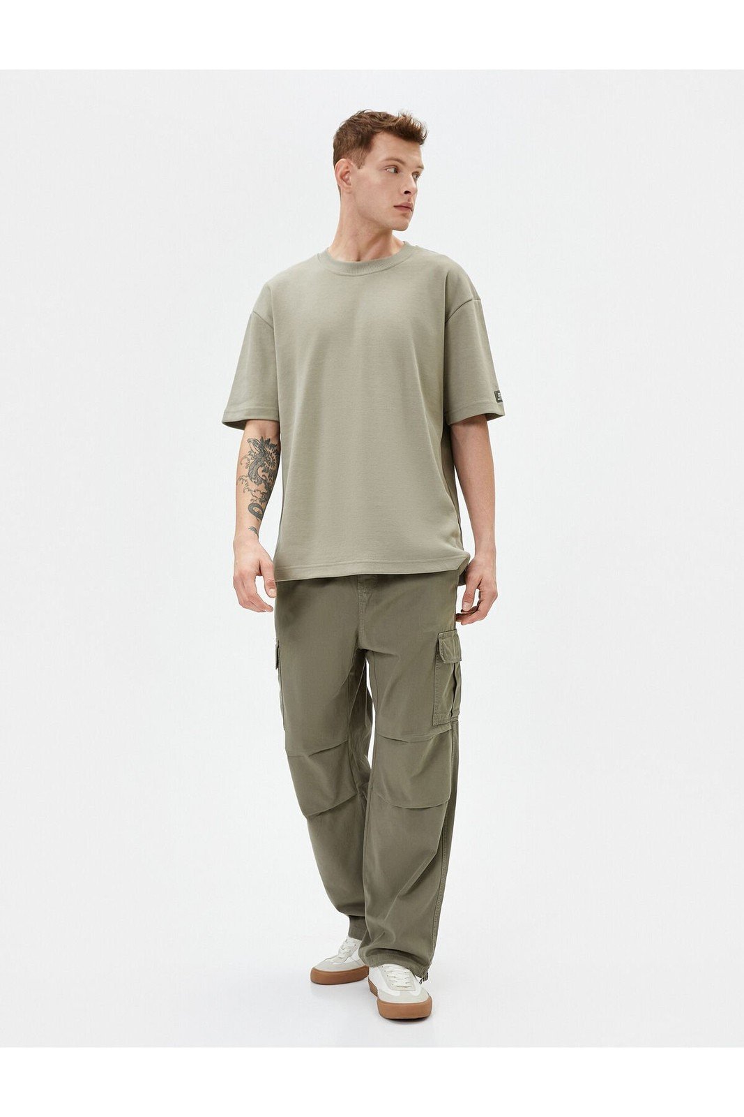 Koton Cargo Parachute Loose Trousers with Elastic Waist Pocket Detail and Stoppers