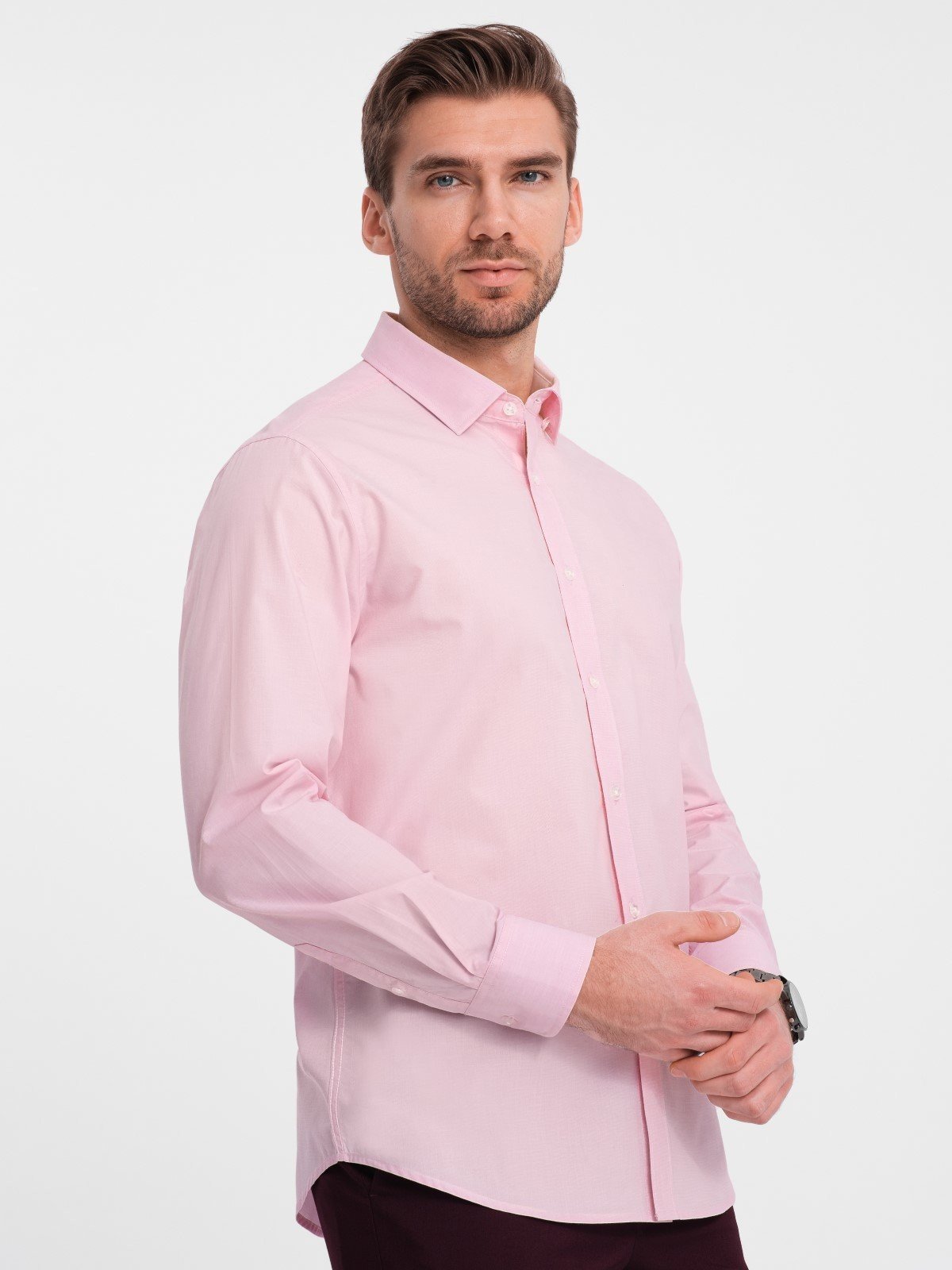 Ombre REGULAR cotton classic shirt - light pink