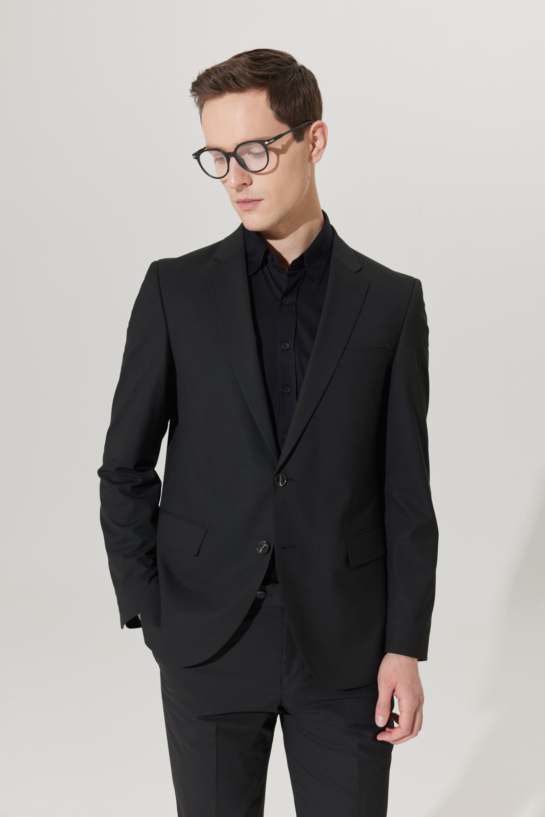 ALTINYILDIZ CLASSICS Men's Black Regular Fit Comfortable Cut Black Suit