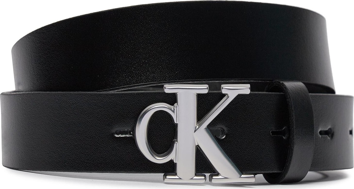 Dámský pásek Calvin Klein Jeans Round Mono Plaque Lthr Belt 25Mm K60K611988 Black BEH