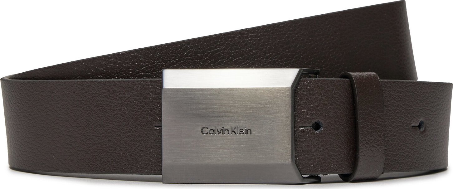 Pánský pásek Calvin Klein Beveled Plaque 2.0 35Mm K50K511746 Dark Brown Pebble GE7