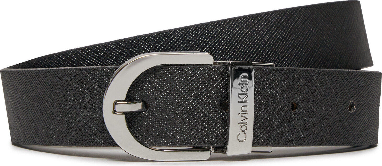 Dámský pásek Calvin Klein Round Reversible Belt Saffiano K60K611923 Ck Black/Sand Pebble BEH