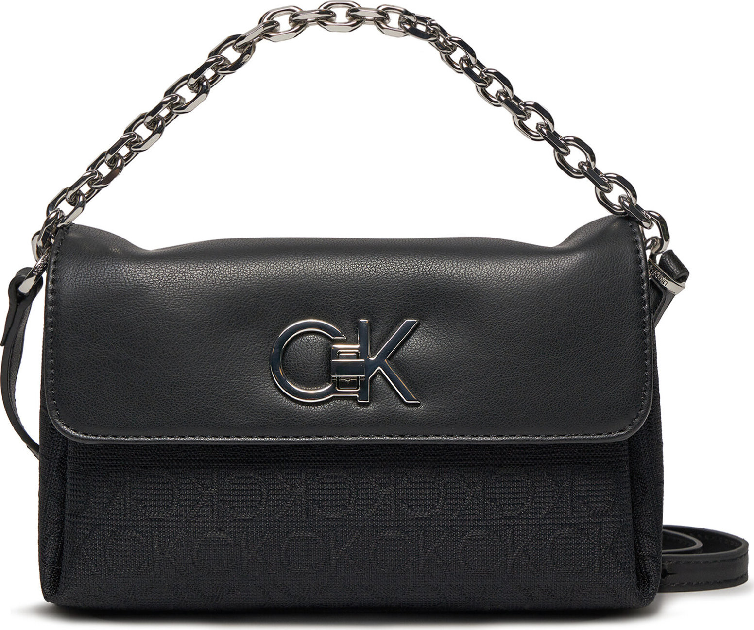 Kabelka Calvin Klein Re-Lock Mini Crossbody Bag_Jcq K60K611989 Black Jacquard Mono 0GK