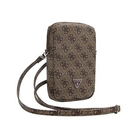 Guess PU 4G Triangle Logo Wallet Phone Bag Zipper Brown GUWBZP4GFTSW