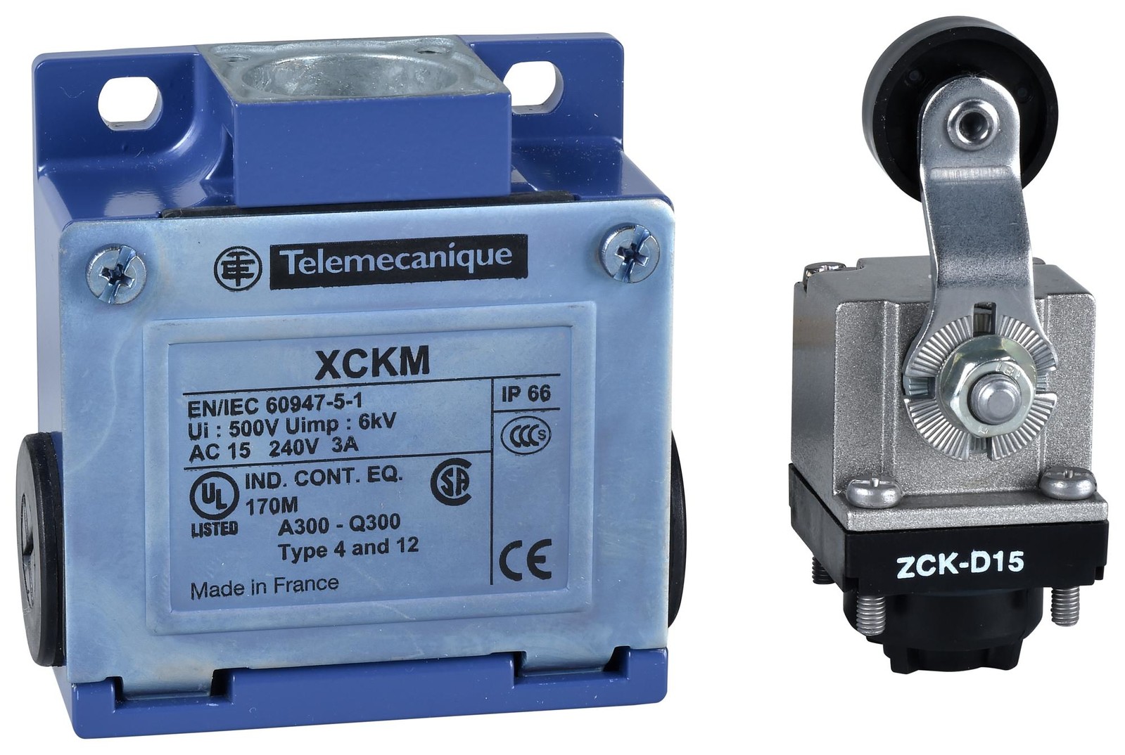 Telemecanique Sensors Xckm515 Limit Sw, Roller Lever, Spst-No/nc, 3A