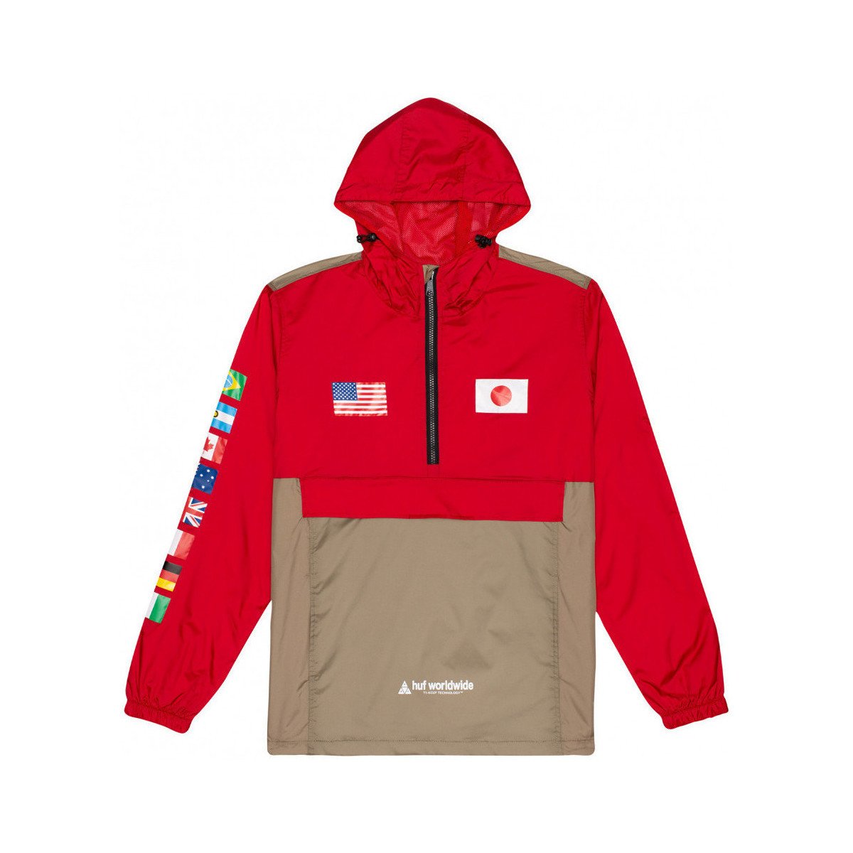 Huf  Jacket flags anorak  Červená