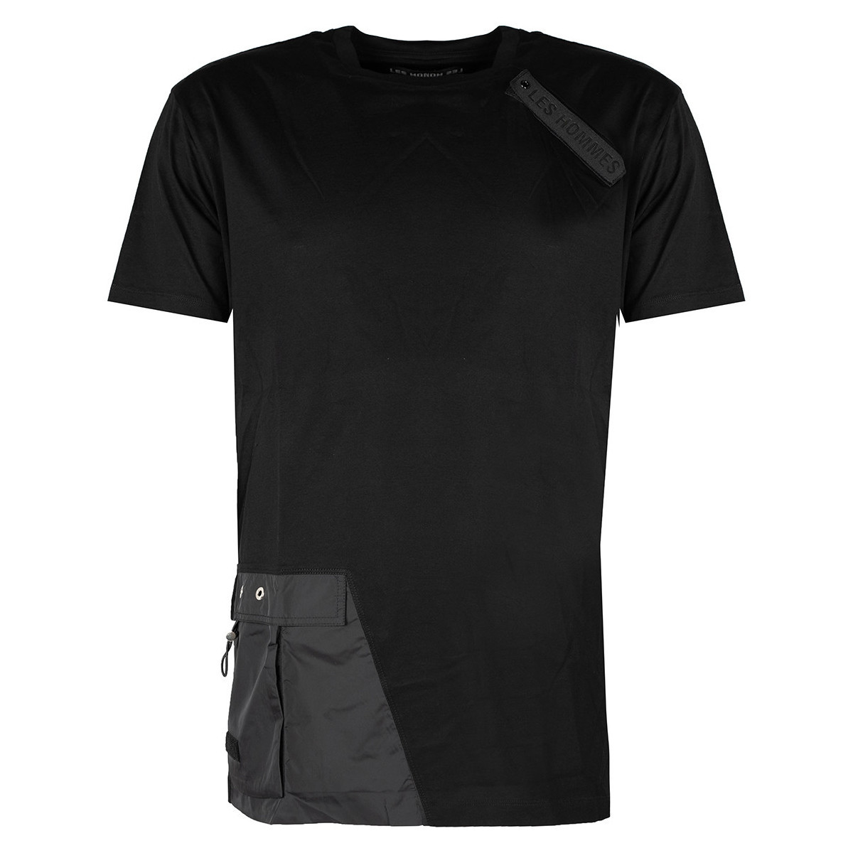 Les Hommes  LKT152 703 | Oversized Fit Mercerized Cotton T-Shirt  Černá