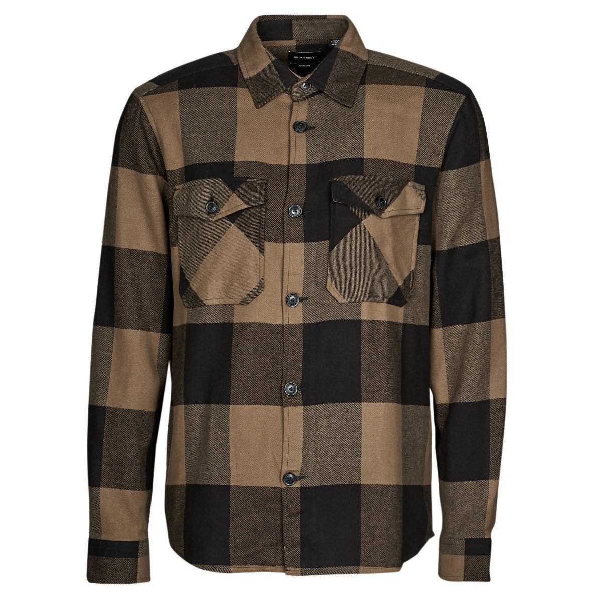 Only & Sons   ONSMILO LS CHECK OVERSHIRT  Hnědá