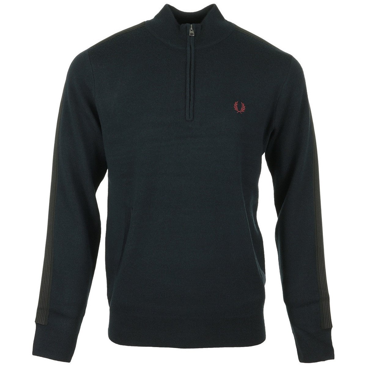 Fred Perry  Striped Trim Half Zip Jumper  Modrá