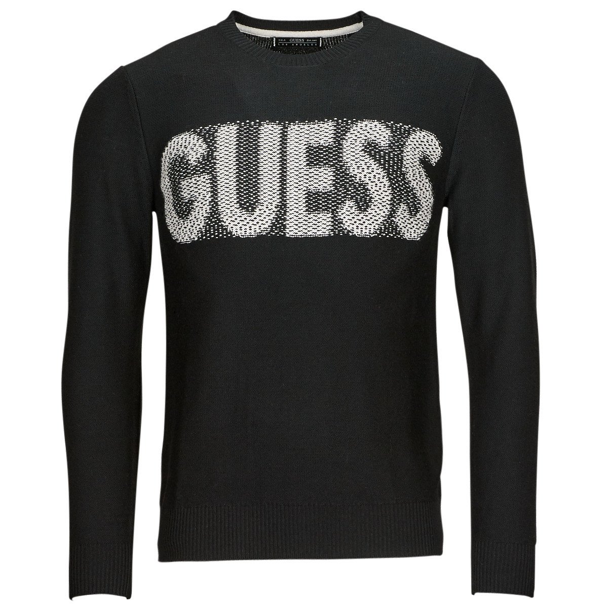 Guess  AMYAS LS CN SLOGAN SWEATER  Černá