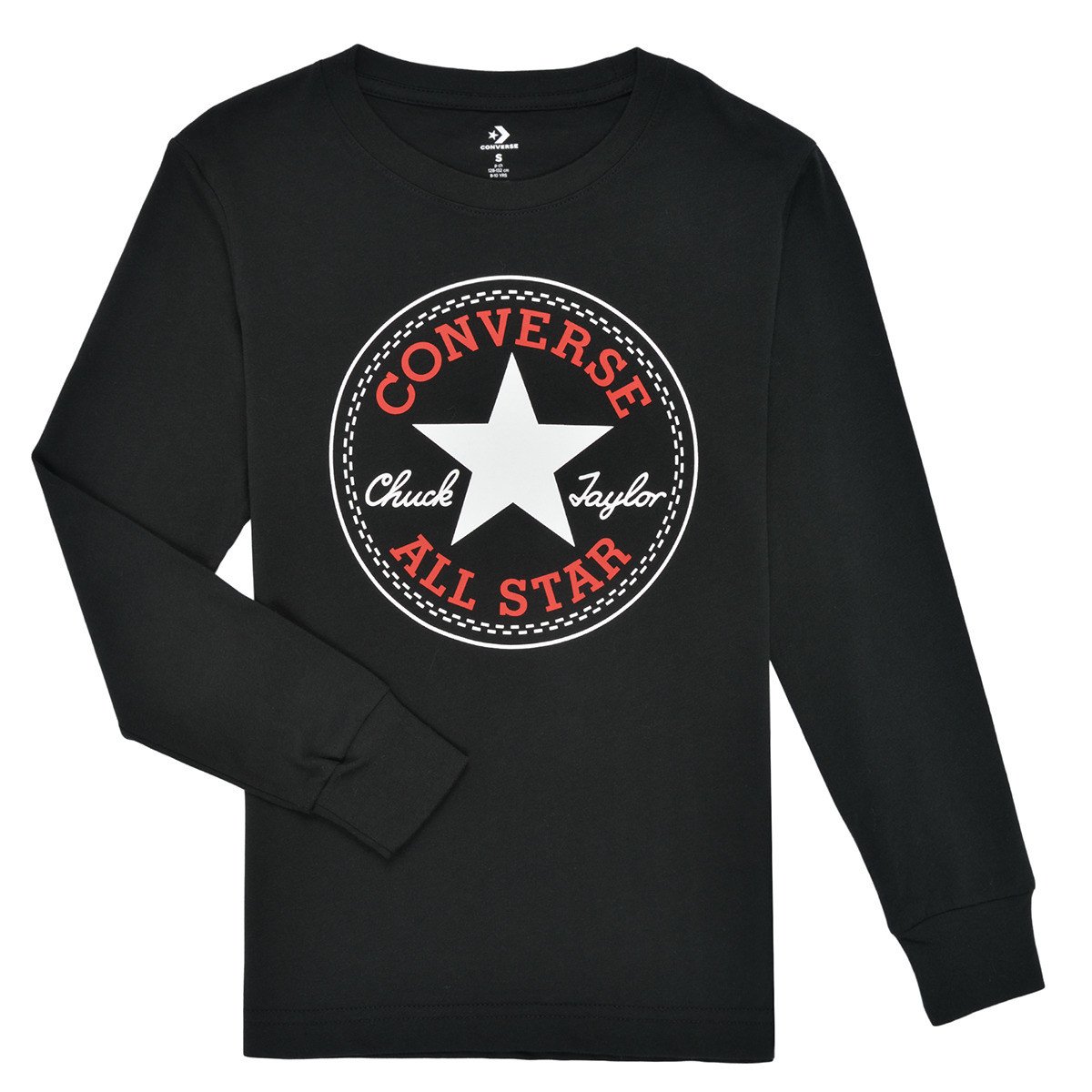 Converse  CHUCK PATCH LONG SLEEVE TEE  Černá