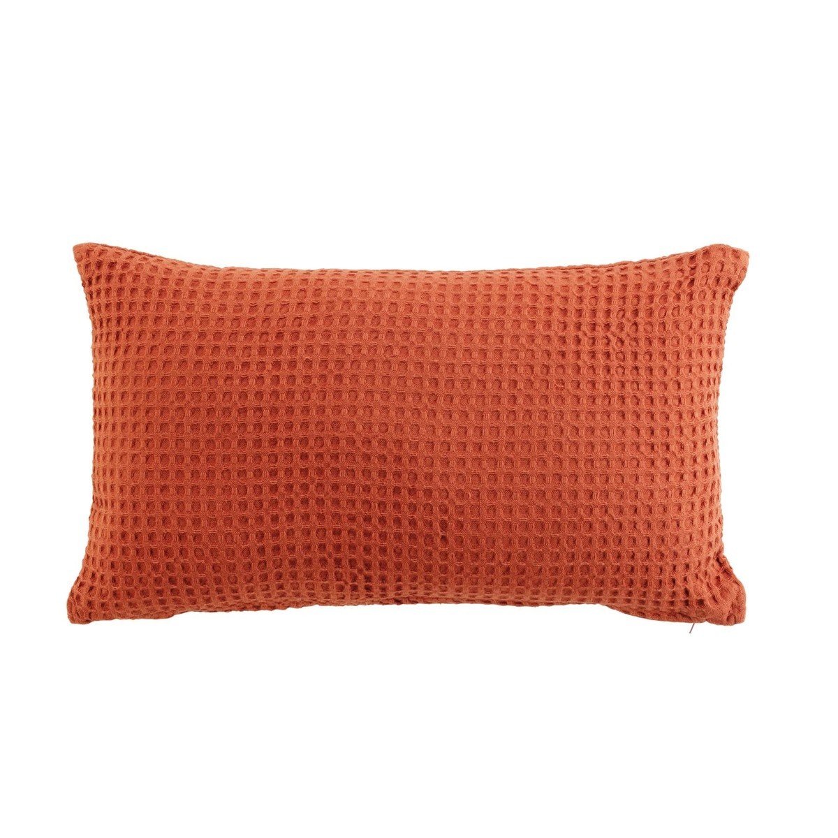 Douceur d intérieur  COUSSIN DEHOUSSABLE 30 x 50 CM COTON UNI GAUFRETTE TERRACOTTA  Červená