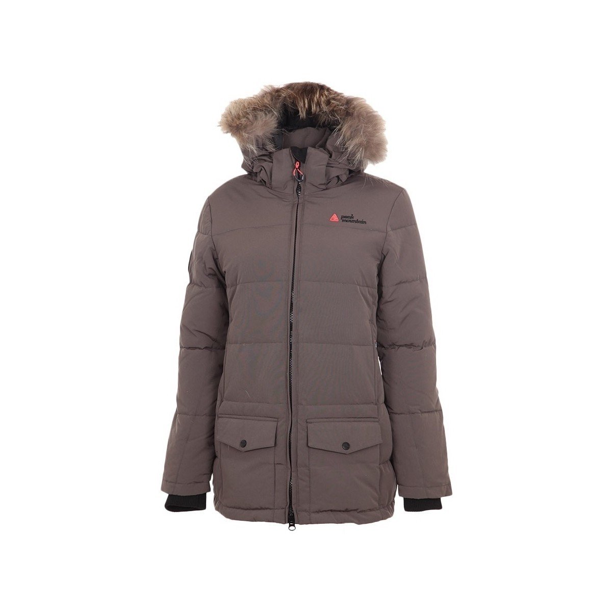 Peak Mountain  Doudoune de ski vraie fourrure femme ATOLE  Béžová