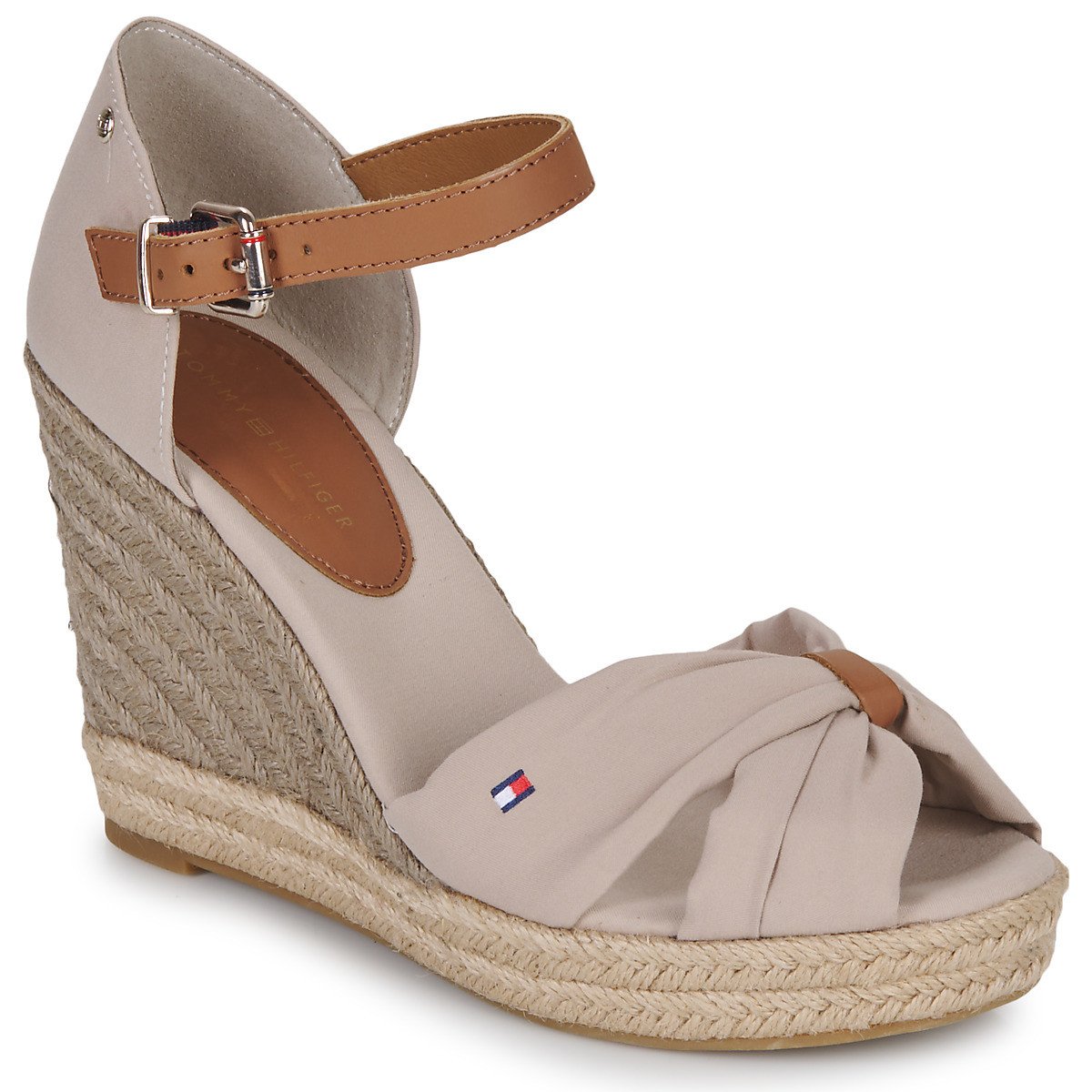 Tommy Hilfiger  BASIC OPEN TOE HIGH WEDGE  Béžová