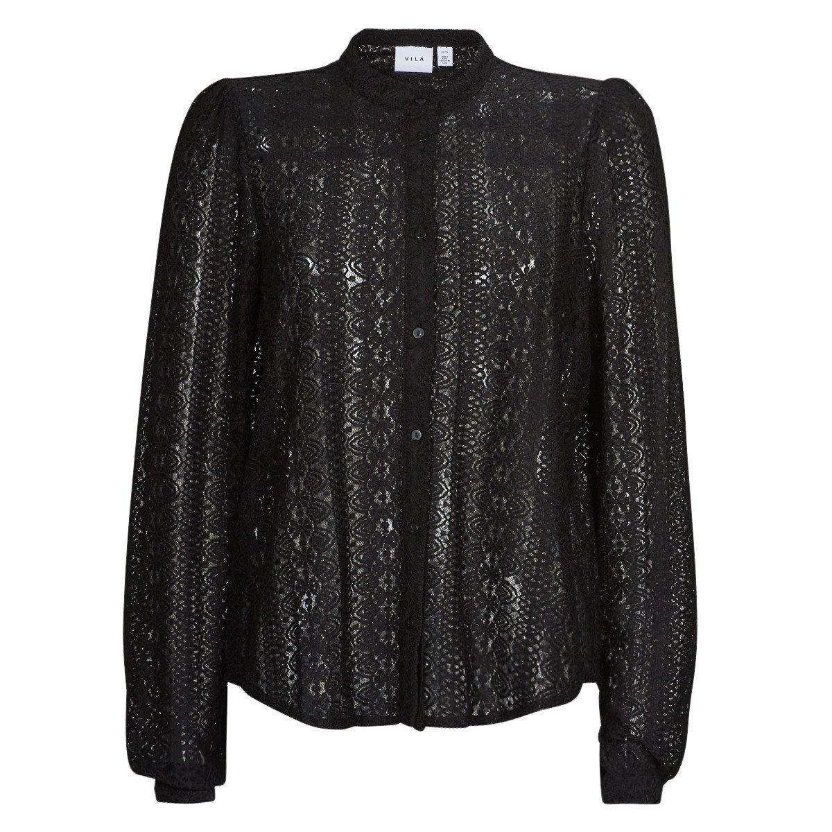 Vila  VICHIKKA LACE L/S SHIRT  Černá