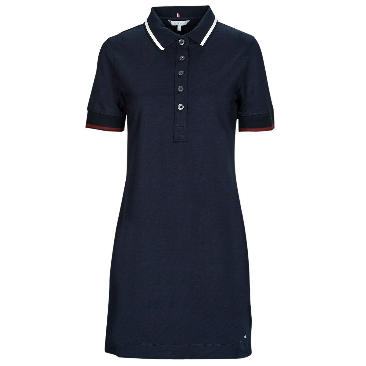 Tommy Hilfiger  REG SPLIT GLB STP POLO DRS SS  Tmavě modrá