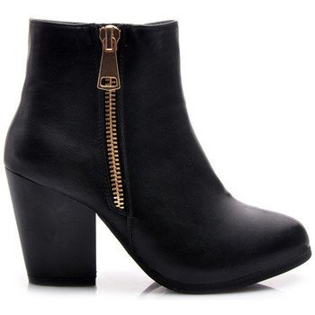 American Club  Parádní černé kotníčkové dámské boty s módním zipem  ruznobarevne