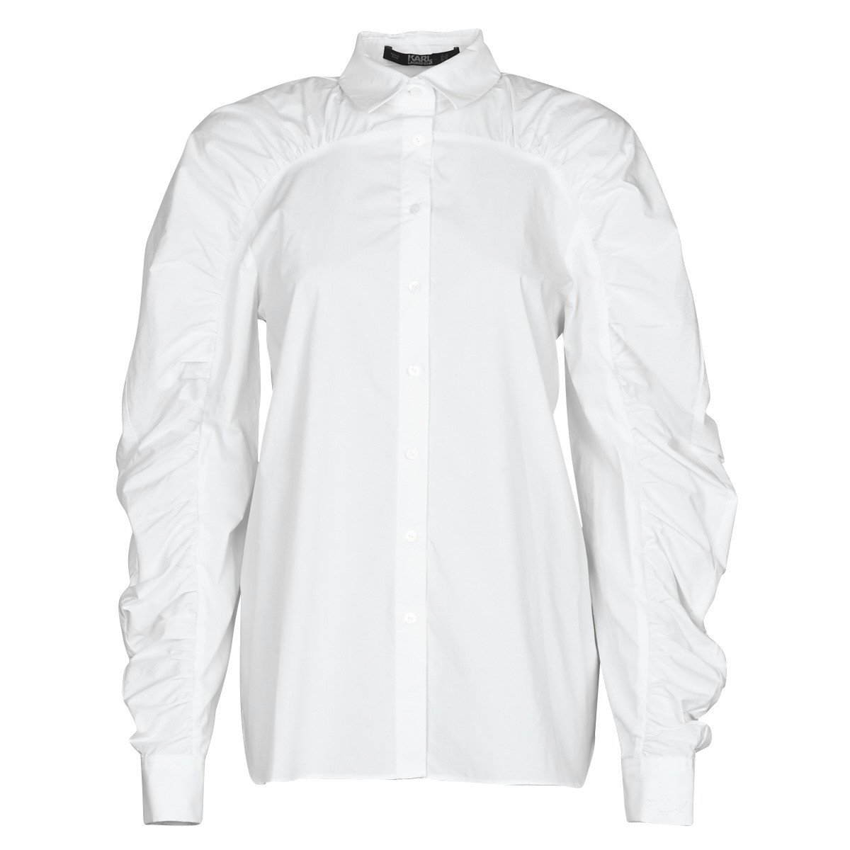 Karl Lagerfeld  POPLIN BLOUSE W/ GATHERING  Bílá