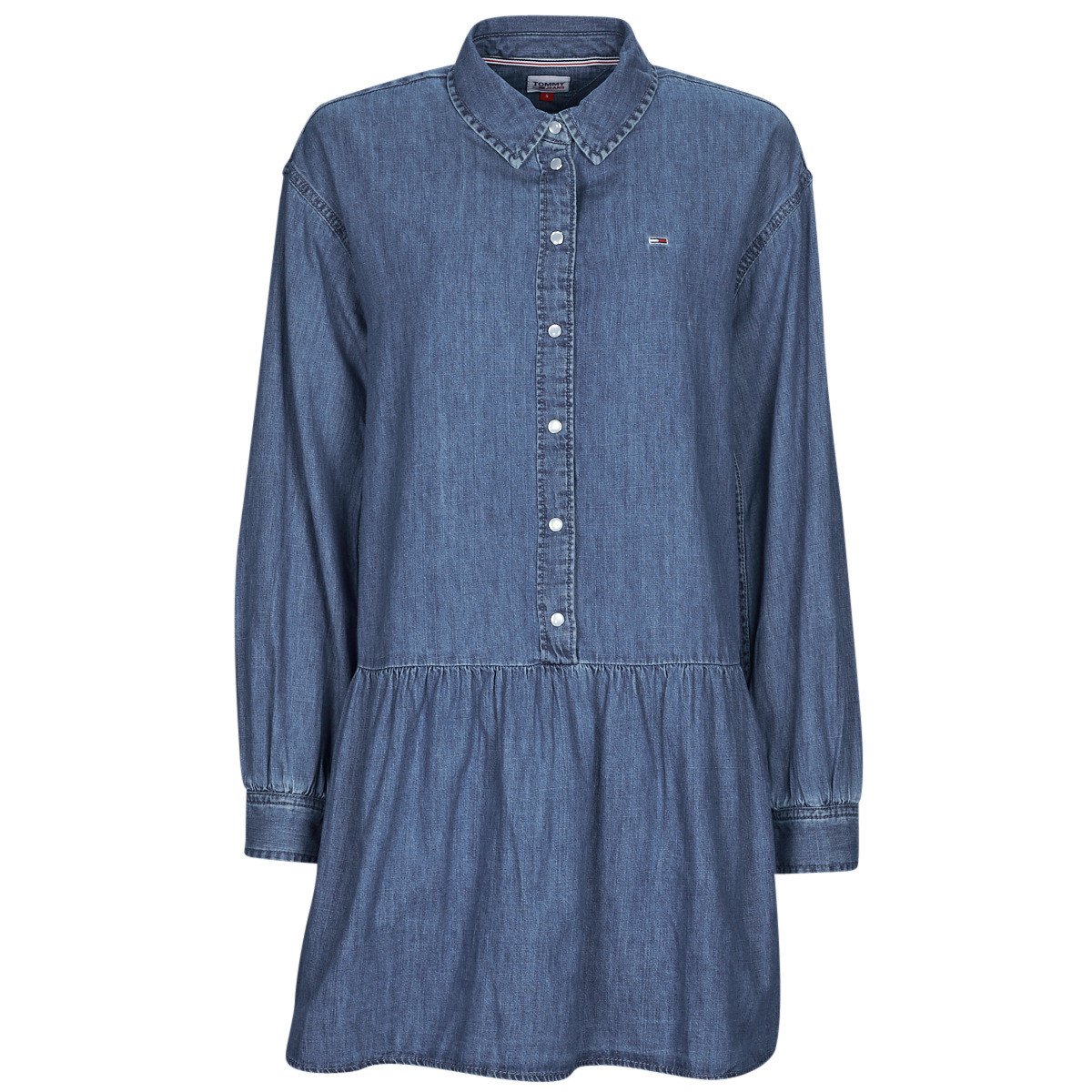 Tommy Jeans  TJW CHAMBRAY SHIRT DRESS  Modrá