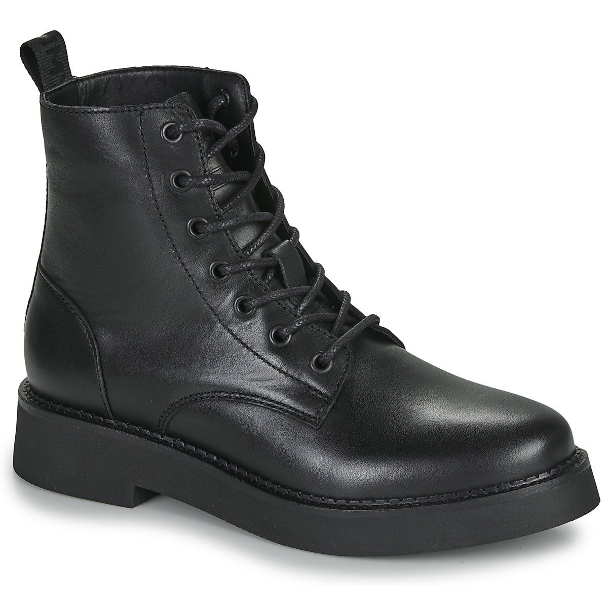 Tommy Jeans  TJW LACE UP FLAT BOOT  Černá