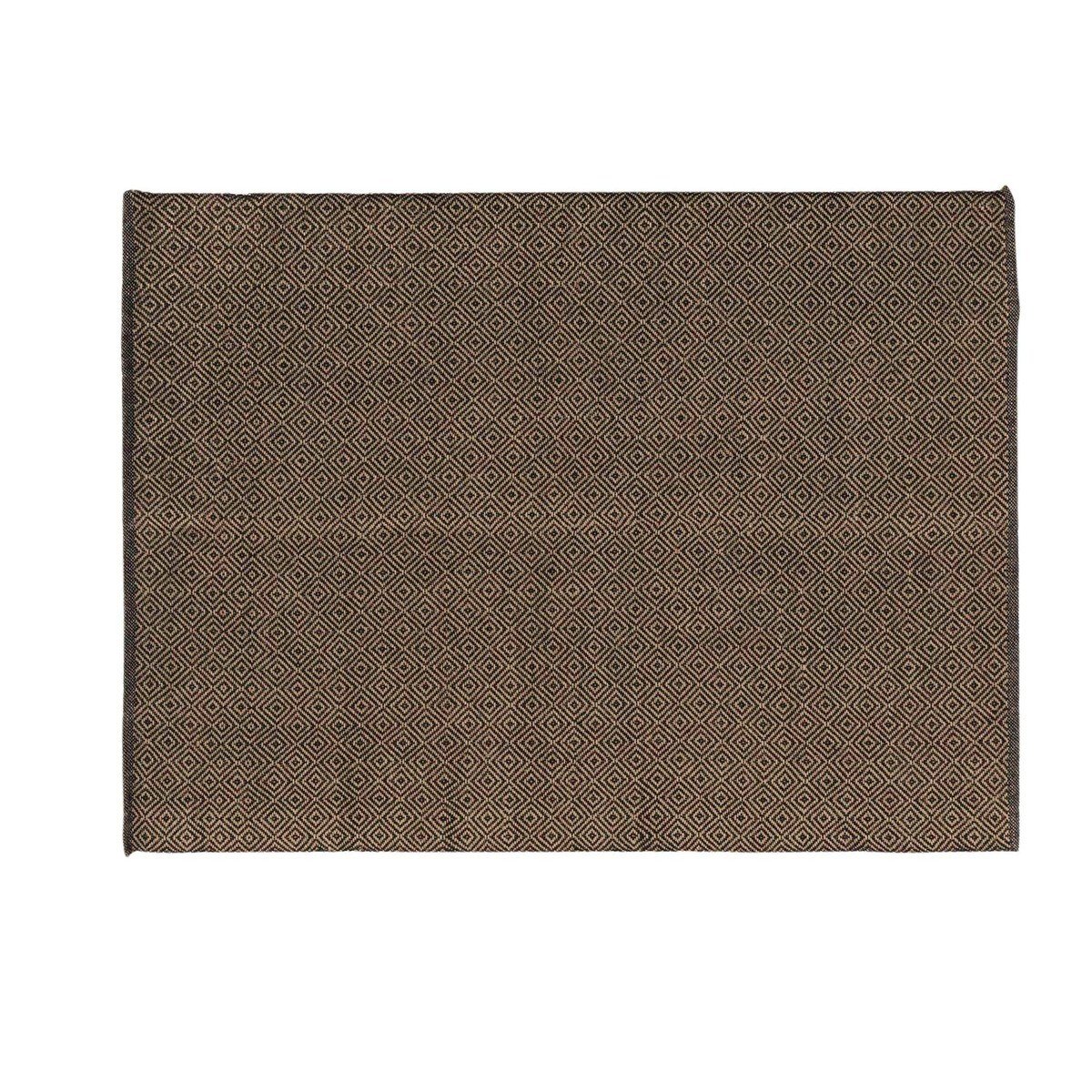 Douceur d intérieur  TAPIS RECTANGLE 120 x 170 CM JUTE UNI+COTON UNI LIVIO NOIR  Hnědá