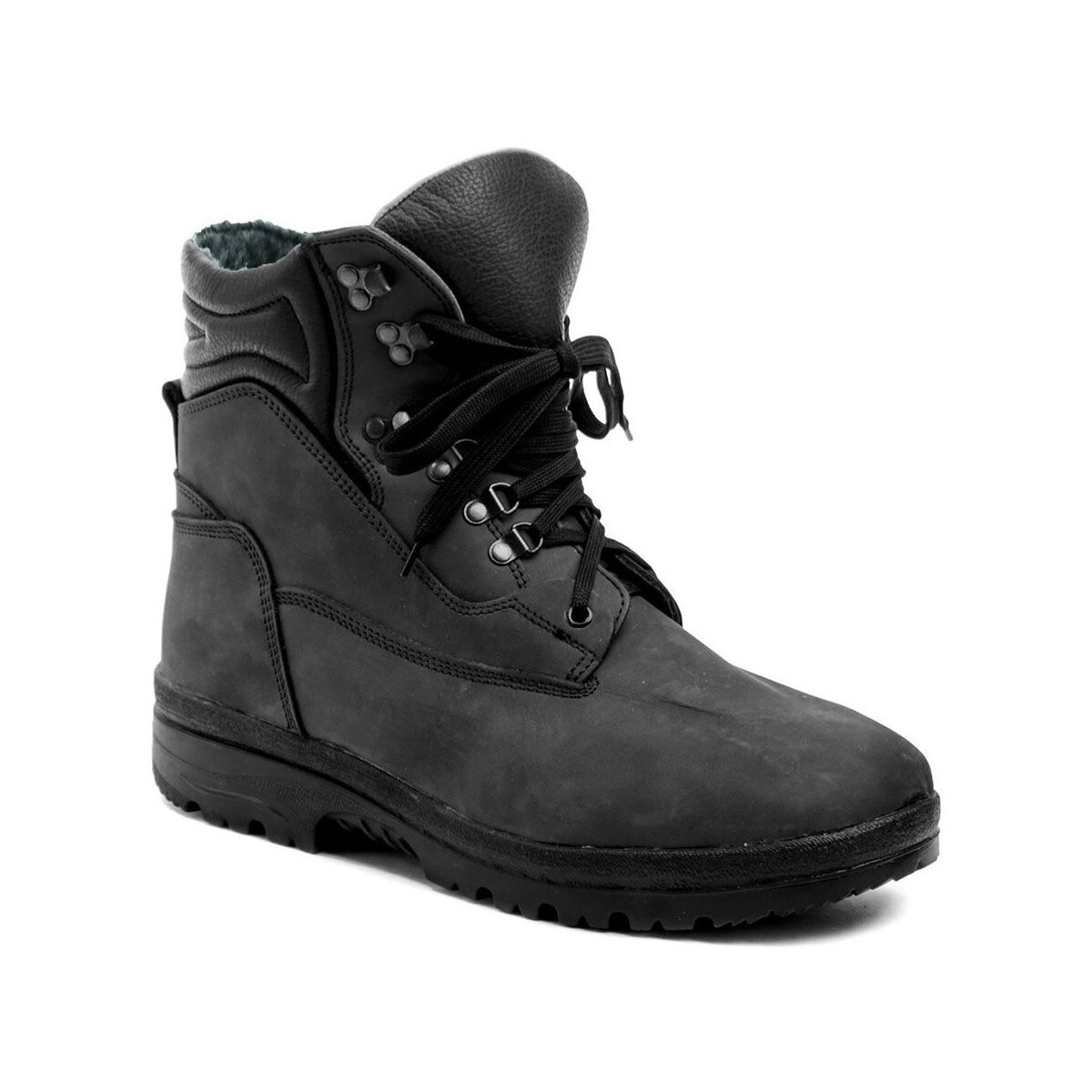 Arno  Livex 410 černá nubuk pánská zimní kotníčková nadměrná obuv  Černá