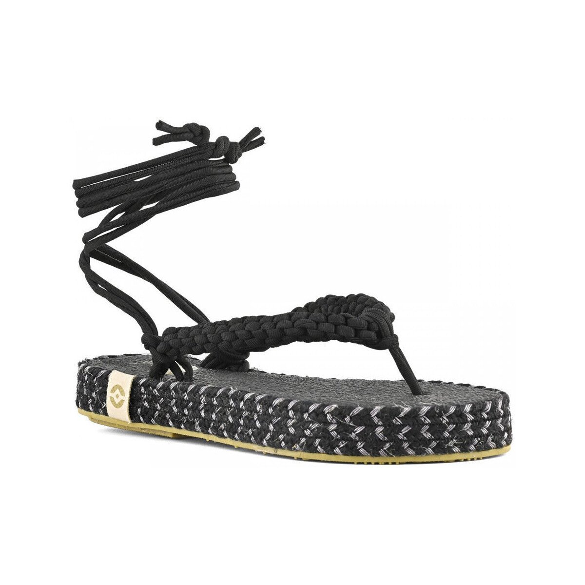 Nalho  BLK MEDHA SANDAL WITH CROCHET UPPER  Černá