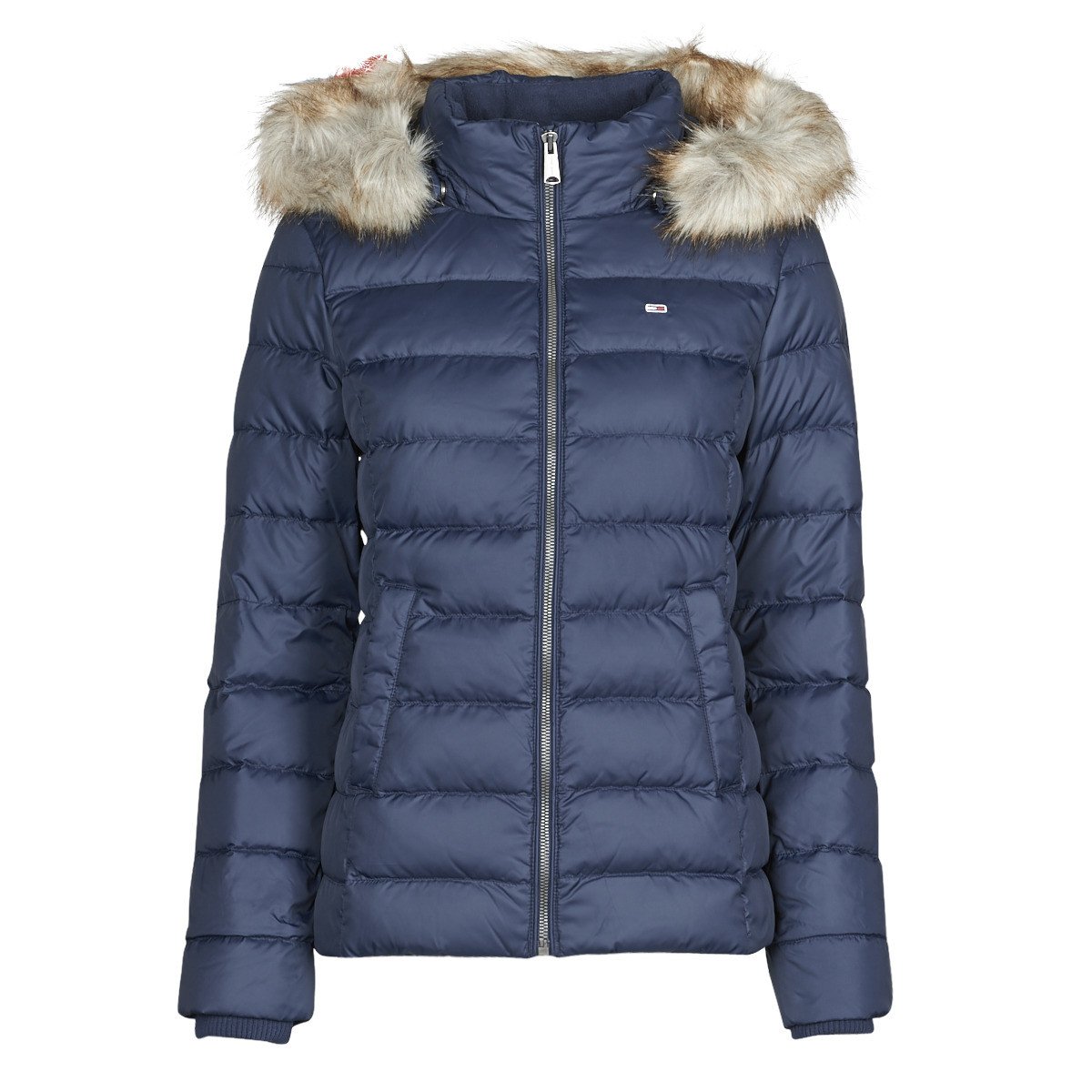 Tommy Jeans  TJW BASIC HOODED DOWN JACKET  Tmavě modrá