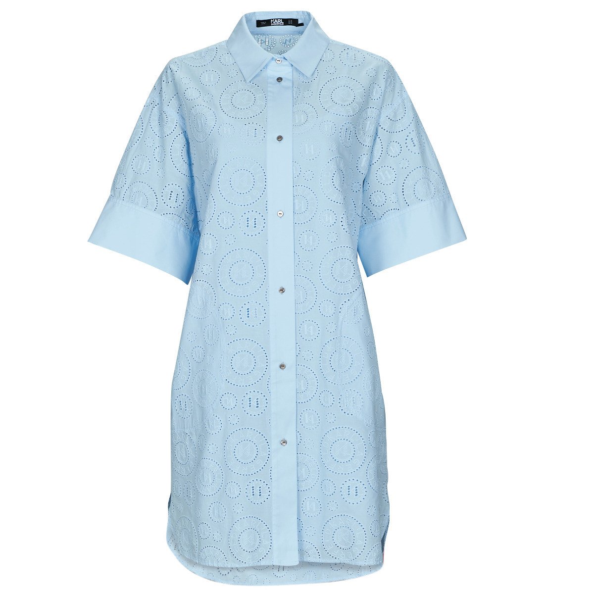 Karl Lagerfeld  BRODERIE ANGLAISE SHIRTDRESS  Modrá